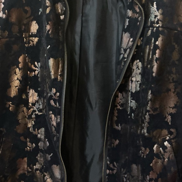 Erin London Zipper down Jacket - Black & Gold - Large - Fully Lined - Picture 7 of 11